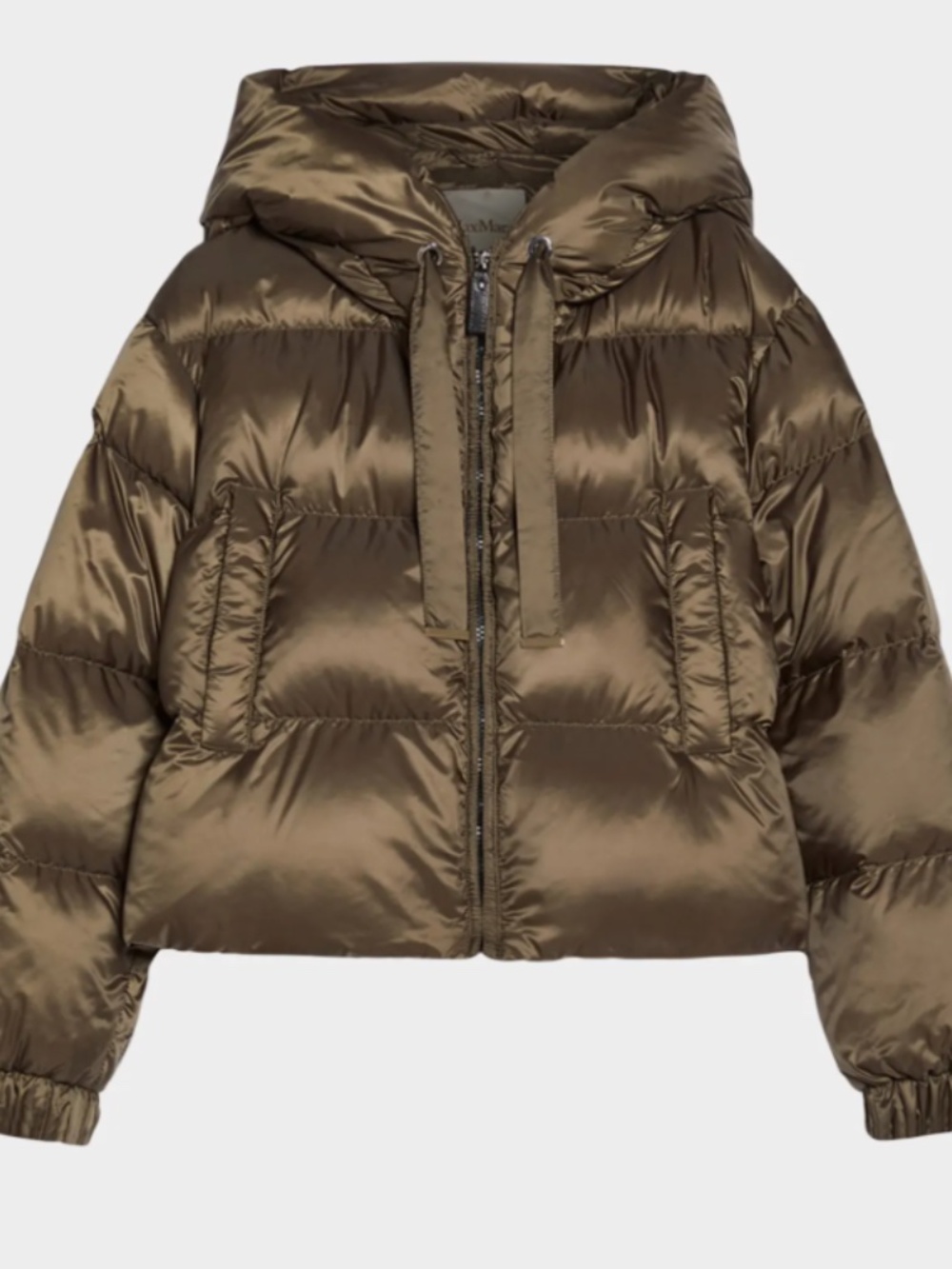 Max Mara The Cube Seie Short Hooded Puffer Coat Brown Size US 12